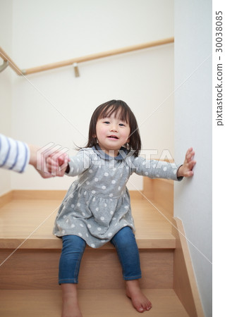 Stair Child (Infant Infant Child 1 year old 1 year old mischievous kid child child mother parent and child secure) 30038085