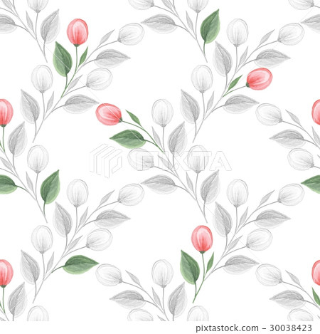 Spring flowers. Watercolor floral seamless pattern 30038423