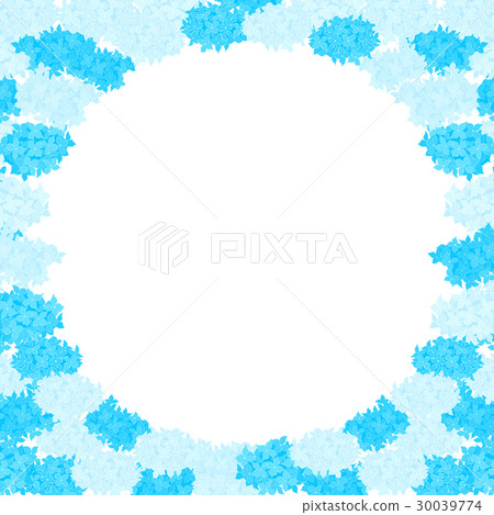 Flower illustration frame Hydrangea blue square - Stock Illustration ...