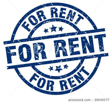for rent blue round grunge stamp 30040577