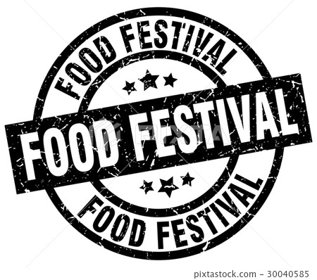 food festival round grunge black stamp - Stock Illustration [30040585 ...