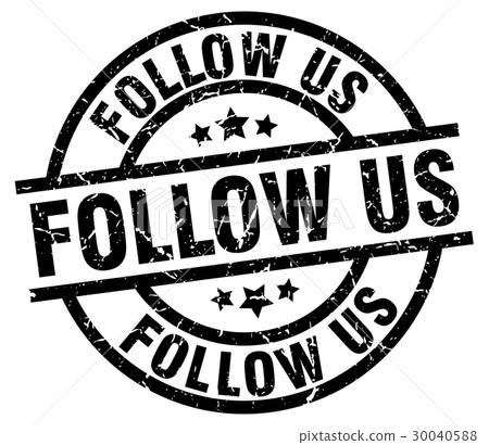 follow us round grunge black stamp follow us round grunge black stamp 30040588