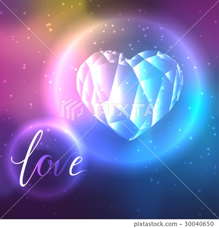 Crystal heart on a cosmic background 30040650