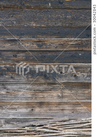 Fragment of wooden backdrop impressive structure 30042843