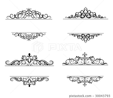 Vintage vector swirl frame set Vintage vector swirl frame set 30043793