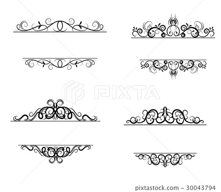 Vintage vector swirl frame set Vintage vector swirl frame set 30043794