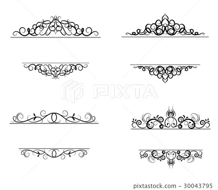 Vintage vector swirl frame set 30043795