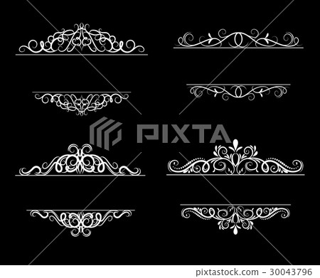 Vintage vector swirl frame set Vintage vector swirl frame set 30043796