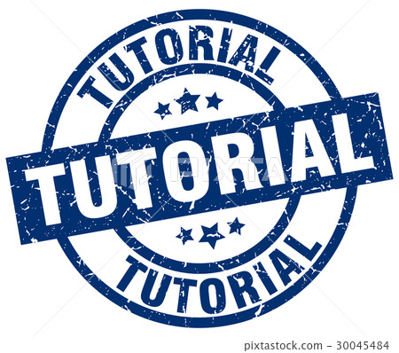 tutorial blue round grunge stamp 30045484