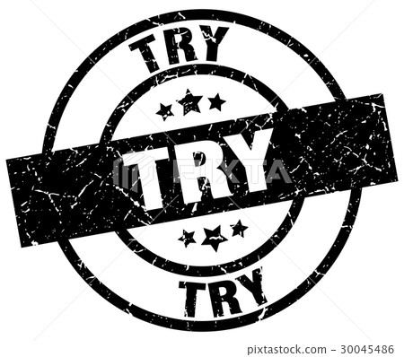 try round grunge black stamp try round grunge black stamp 30045486