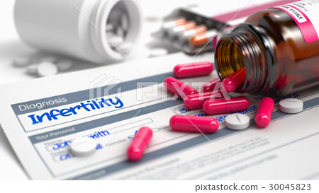 Infertility - Wording in Anamnesis. 3D 30045823