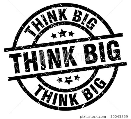 think big round grunge black stamp 30045869