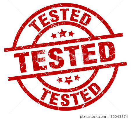 tested round red grunge stamp - Stock Illustration [30045874] - PIXTA