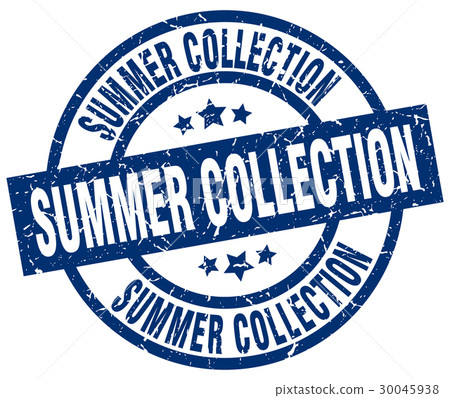 summer collection blue round grunge stamp summer collection blue round grunge stamp 30045938