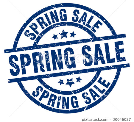 spring sale blue round grunge stamp-插圖素材 [30046027] - PIXTA圖庫