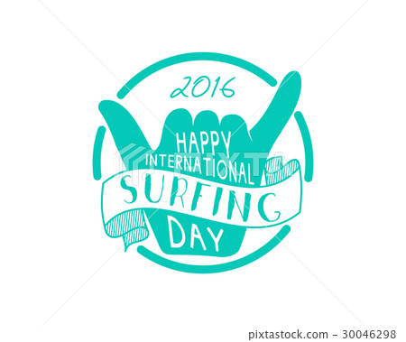 Summer surfing day tattoo design. Vacation 30046298