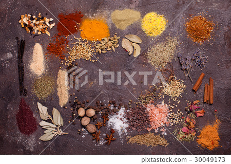 Flat lay spicy frame Flat lay spicy frame 30049173