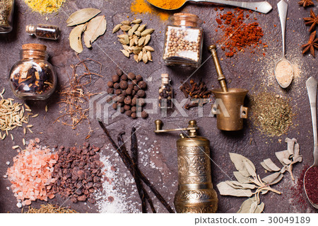 Flat lay spices 30049189