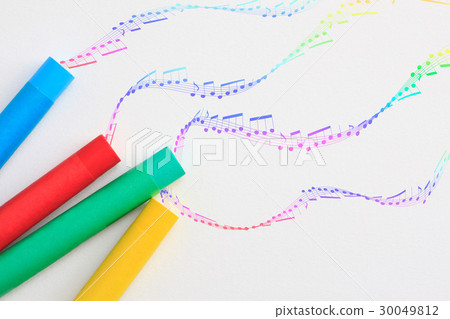 油畫棒和音符 油畫棒和音符 30049812