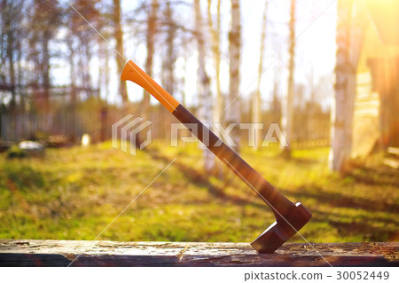 Ax in the village against the backdrop 30052449