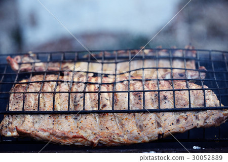 meat on the grill BBQ grilled rib 30052889