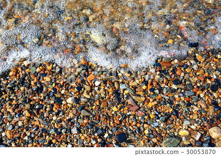 Pebble texture on the river bank Pebble texture on the river bank 30053870