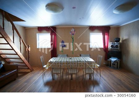 Wooden staircase in the house Wooden staircase in the house 30054160