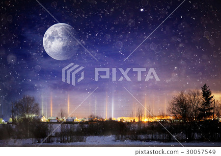 unusual moons in winter landscape unusual moons in winter landscape 30057549