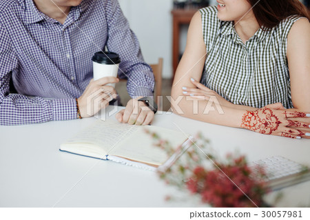 Two creative designers working at white office. Two creative designers working at white office. 30057981