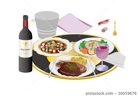 今天晚餐的紅酒和豬排 30059676