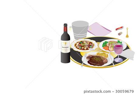 今天晚餐的紅酒和豬排 30059679