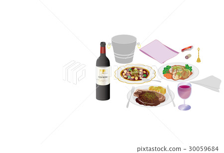 Today's dinner red wine and pork chop 30059684