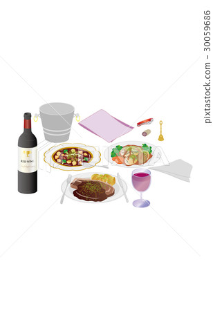 Today's dinner red wine and pork chop 30059686
