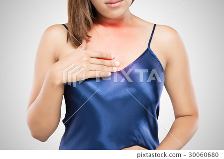 Woman with symptomatic acid reflux or heartburn Woman with symptomatic acid reflux or heartburn 30060680