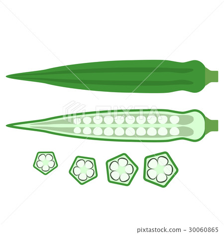 Bamiya or okra edible eastern fresh healthy food 30060865