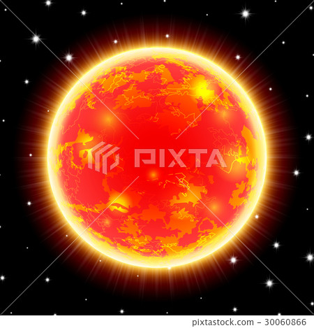 Planet in space with stars, shiny cartoon or game Planet in space with stars, shiny cartoon or game 30060866