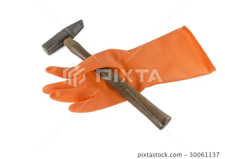 hammer on a orange glove 30061137