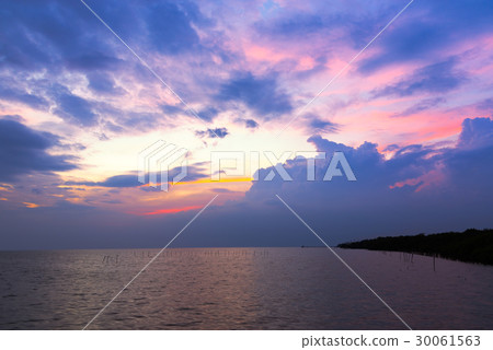 colorful seascape and twilight sky colorful seascape and twilight sky 30061563