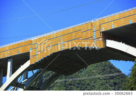 Bridge repair construction scenery of Joshinetsu Motorway Furushigawa bridge Gunma prefecture Annaka city Matsuida cho 30062665