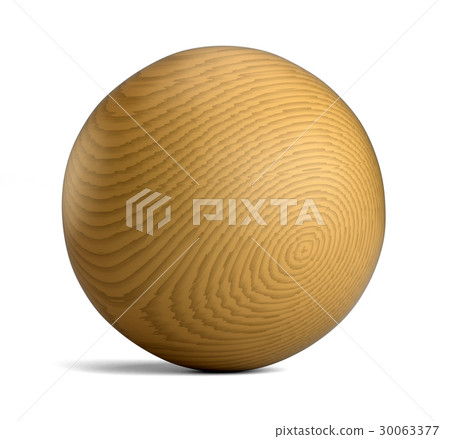 Large wooden sphere isolated on white background Large wooden sphere isolated on white background 30063377