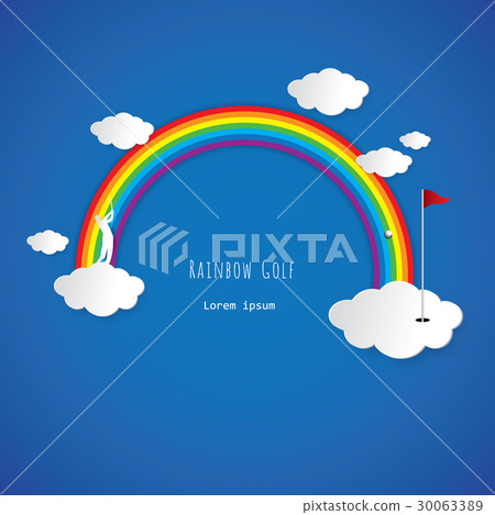 Rainbow golf invitation template graphic design Rainbow golf invitation template graphic design 30063389