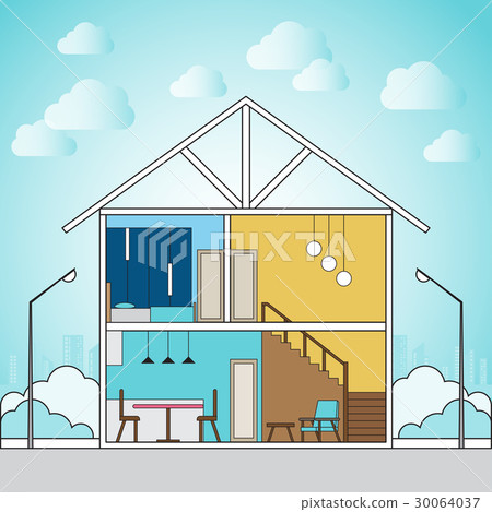 Infographic home layout interior with furniture. - Stock Illustration ...