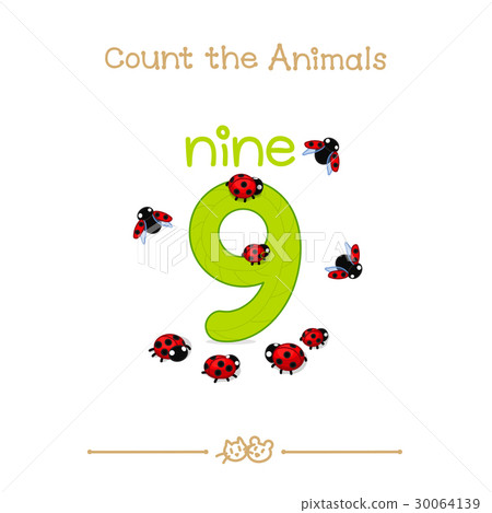 Nine 9 card Series of Count the Animals 30064139
