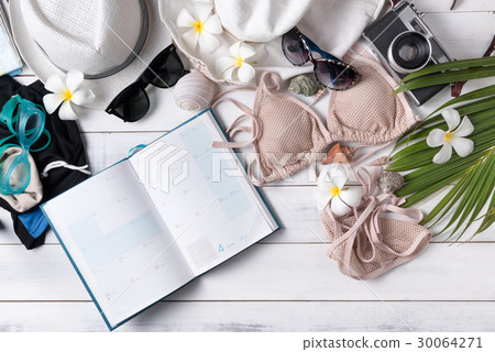 Travel plan, trip vacation accessories for summer 30064271