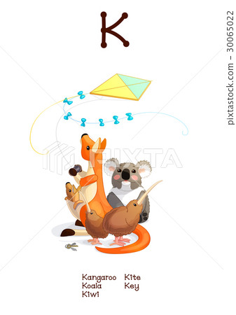 English Alphabet Amusing Animals Letter K 1 26 Stock Illustration 30065022 Pixta