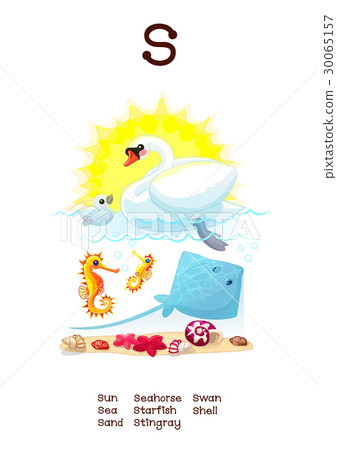 English Alphabet Amusing Animals Letter S 1 26 Stock Illustration 30065157 Pixta