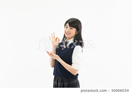 Junior high school girls uniforms smart gesture 30066034