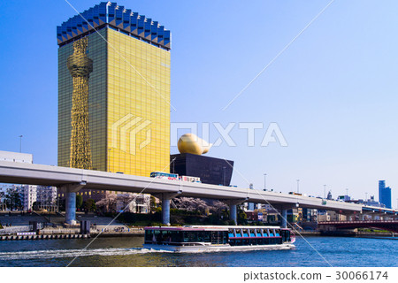 Tokyo sky tree projected with Asahi Breweries headquarters 30066174