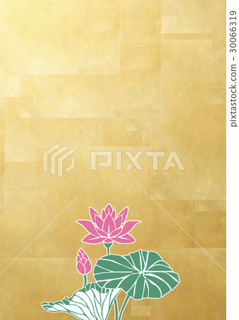 Background materials that feel Japanese huge gold folding screen and lotus Background materials that feel Japanese huge gold folding screen and lotus 30066319