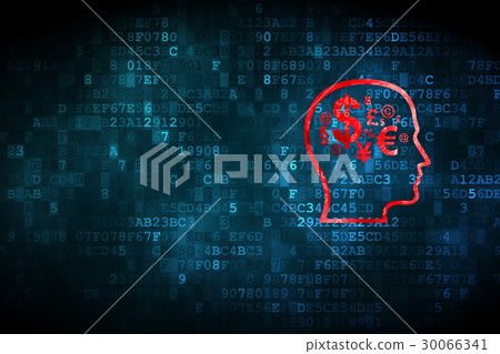 Business concept: Head With Finance Symbol on 30066341